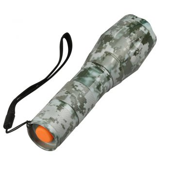 BlueFire Forest Camo Flashlight 1200LM XML-L2 Handheld LED Flashlight with Adjustable Focus and 5 Light Modes, Outdoor Water Resistant Torch, Powered Tactical Flashlight