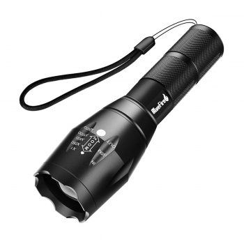 BlueFire 1200 Lumen Super Bright XML T6 Handheld LED Flashlight with Adjustable Focus and 5 Light Modes, Outdoor Water Resistant Torch, Powered Tactical Flashlight