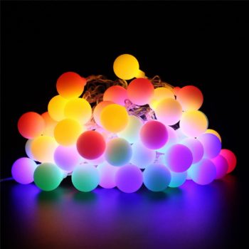 BlueFire 31ft 50 LED Globe String Lights Plug in with Remote Control Timer 8 Lighting Modes Decorative Lighting for Home/Wedding/Christmas(Multi-Color)