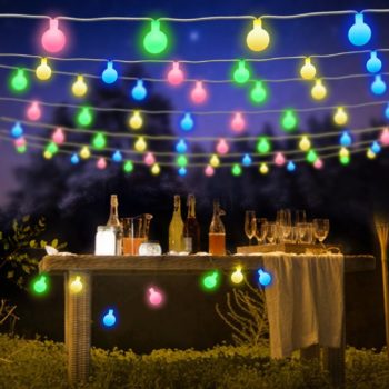 BlueFire String Lights Battery Powered, 7M 50 LED Globe Fairy Lights with Remote Control Timer 8 Lighting Modes Christmas Lights for Indoor Outdoor Home Garden (Multi-color)