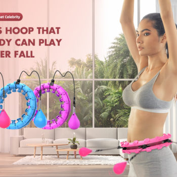 BlueFire Smart Weighted Hoop, Adults Fitness Hoop, Wide Adjustable Exercise Hoop with 360 Degree Massage for Adults & Children Weight Loss (Pink)
