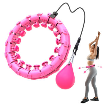 BlueFire Smart Weighted Hoop, Adults Fitness Hoop, Wide Adjustable Exercise Hoop with 360 Degree Massage for Adults & Children Weight Loss(Pink)