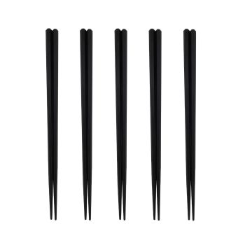 BlueFire Chopsticks, 5 Pairs Fiberglass Chopsticks - Reusable Japanese Chinese Chopsticks Dishwasher Safe, Non-Slip,9.5 Inch- Black